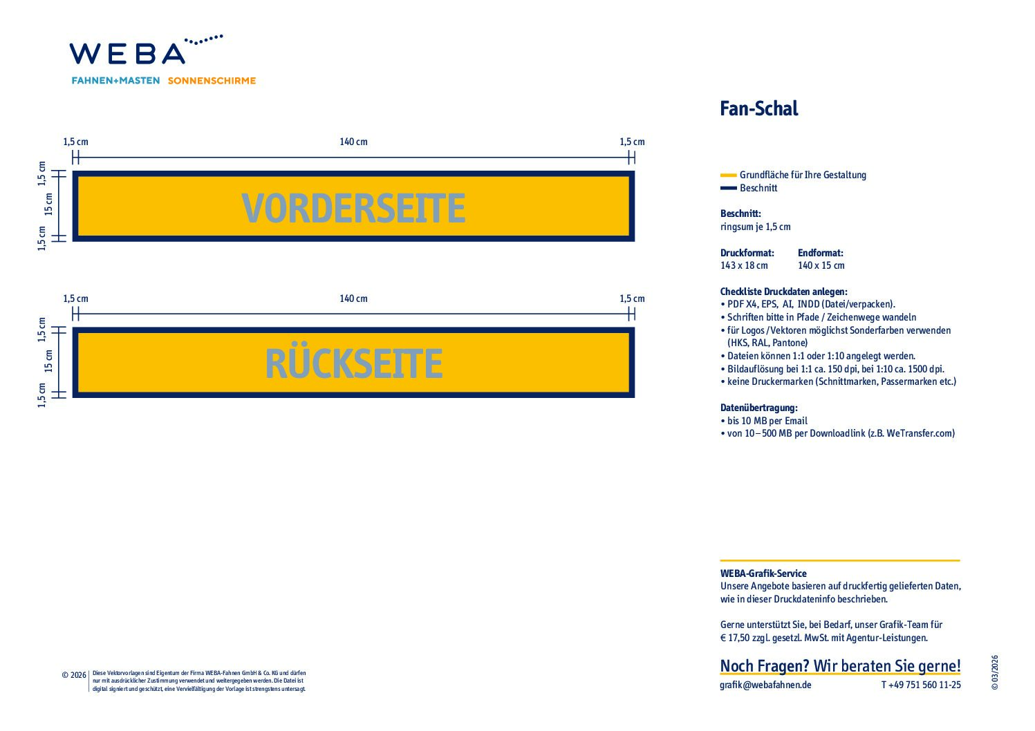 Druckdateninformation – Fanschal