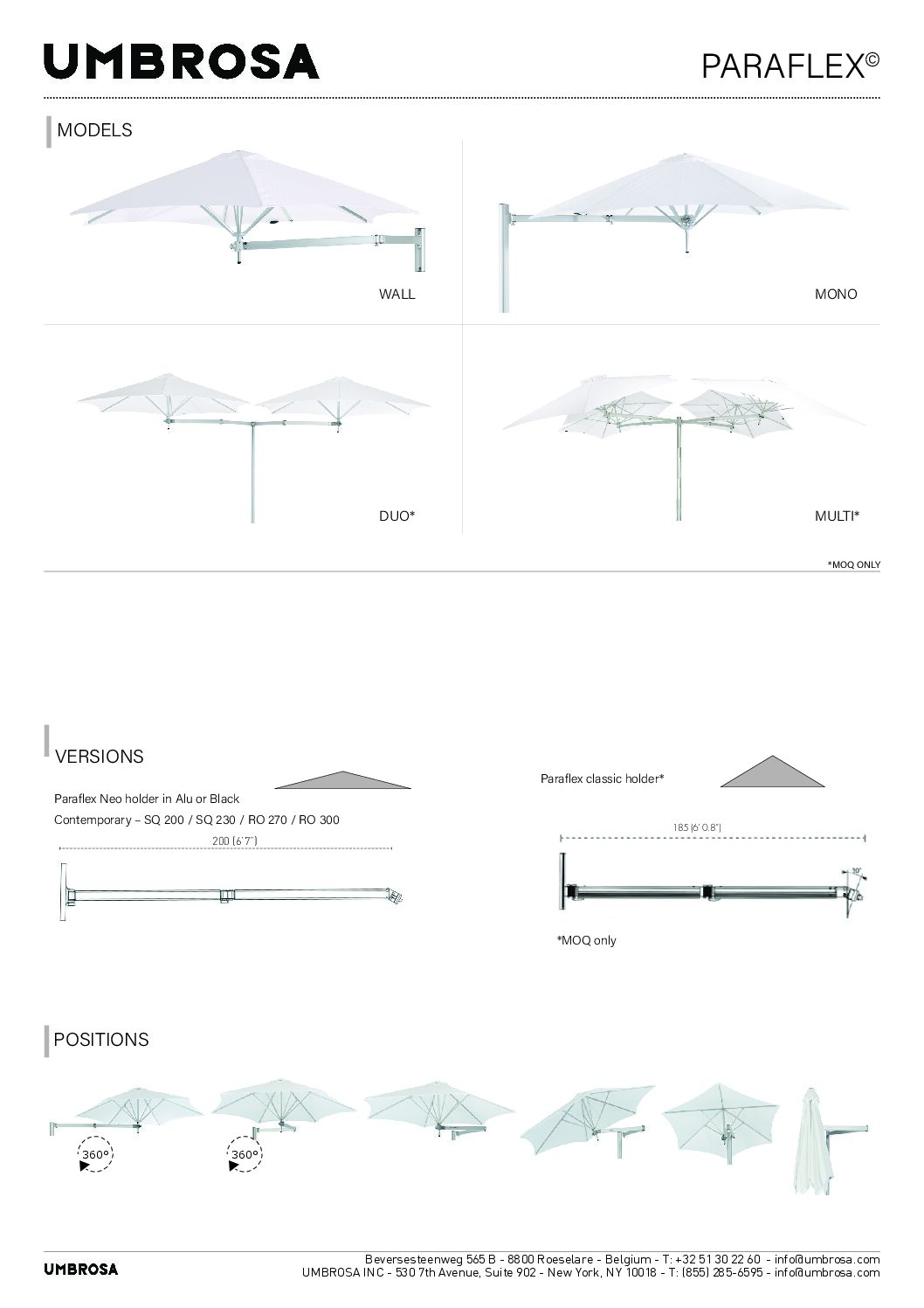 UMBROSA Paraflex – Datenblatt & Farbkarte (English)